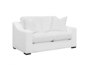 Ashlyn Upholstered Sloped Arms Loveseat in White