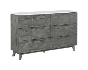 G224603 6 Drawer Dresser in Grey and White