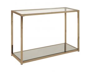 Sofa Table With Mirror Shelf in Chocolate Chrome