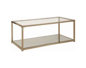 Coffee Table With Mirror Shelf in Chocolate Chrome