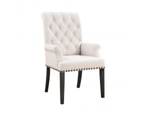 Phelps Upholstered Arm Chair in Beige And Smokey Black