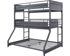 Cargo Twin over Twin over Full Triple Bunk Bed in Gunmetal Finish