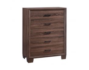 Brandon 5 Drawer Chest in Medium Warm Brown