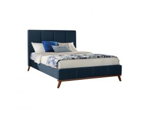 Charity King Upholstered Bed in Blue