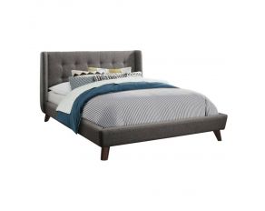 Carrington Button Tufted Full Bed in Grey