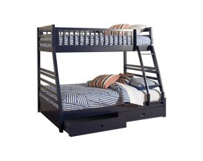 Ashton Twin Over Full 2 Drawer Bunk Bed in Navy Blue