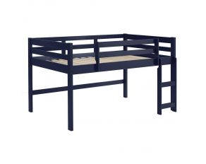 Lara Twin Loft Bed in Navy Blue Finish