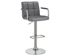 Palomar Adjustable Height Bar Stool in Grey and Chrome