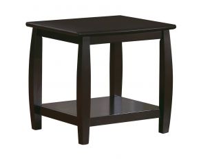 Square End Table With Bottom Shelf in Espresso