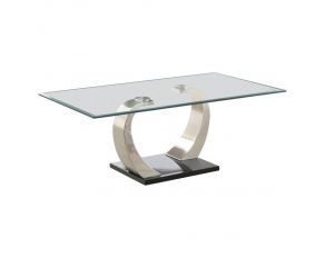 Willemse Glass Top Coffee Table in Clear And Satin