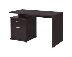 Irving 2-Drawer Office Desk With Cabinet in Cappuccino