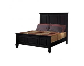 Sandy Beach Queen Panel Bed With High Headboard in Black
