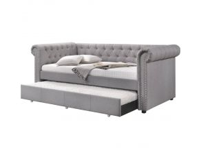 Justice Upholstered Daybed and Trundle in Smoke Gray