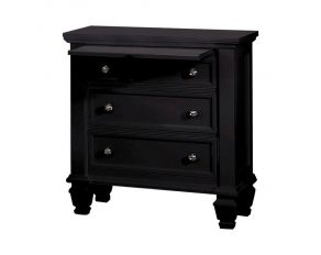 Sandy Beach 3 Drawer Nightstand in Black