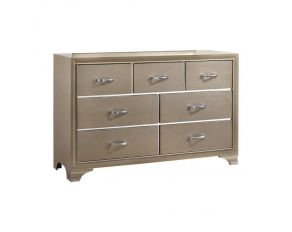 Beaumont 7 Drawer Rectangular Dresser in Champagne