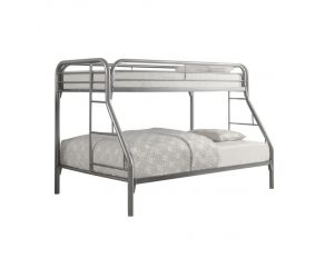 Coaster Morgan Bunk Bed in Silver, Twin over Full