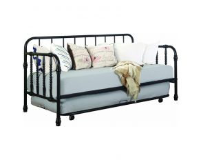 Coaster Daybed with Trundle in Black, Twin