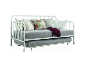 Coaster Daybed with Trundle in White, Twin