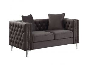 Gillian II Loveseat with 2 Pillows in Dark Gray