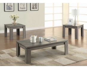 3-Piece Occasional Table Set in Weathered Grey