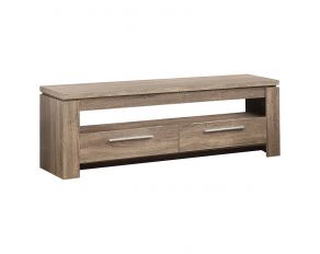 2-Drawer TV Console in Weathered Brown