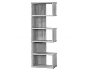 5-Tier Semi-Backless Bookcase in Weathered Grey