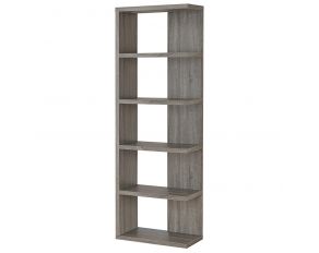 5-Tier Bookcase in Weathered Grey Finish