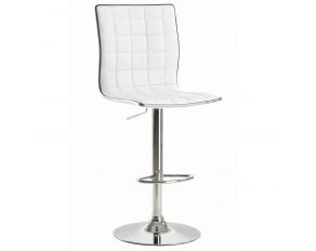 Coaster Furniture Waffle Adjustable Bar Stool in White Chrome