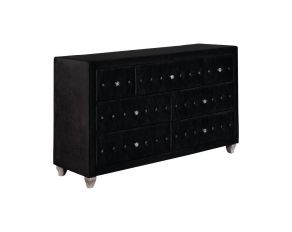 Deanna 7 Drawer Rectangular Dresser in Black