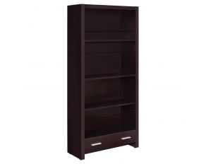 Coaster Furniture Skylar 5-Shelf Bookcase with Storage Drawer in Cappuccino