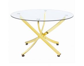 Chanel Round Dining Table in Brass And Clear