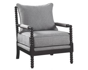 Cushion Back Accent Chair in Grey And Black