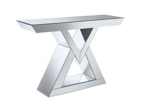 Console Table With Triangle Base in Clear Mirror