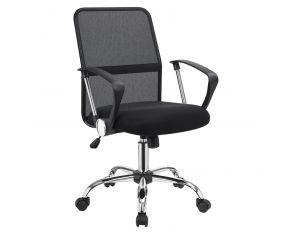 Gerta Office Chair with Mesh Backrest in Black and Chrome