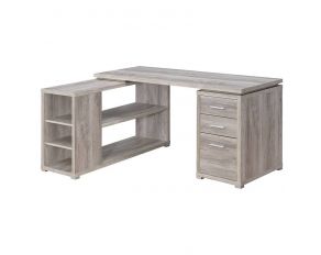 Yvette L-Shape Office Desk in Grey Driftwood