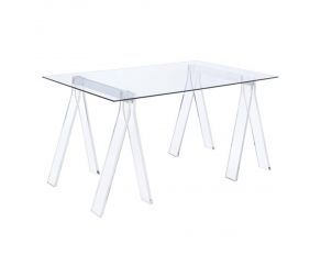 Amaturo Writing Desk With Glass Top in Clear