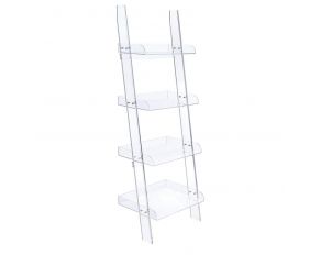 Amaturo 4-Shelf Ladder Bookcase in Clear