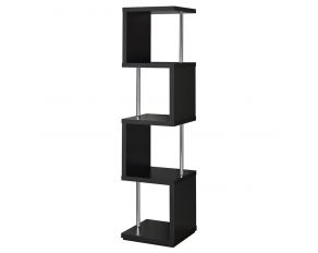 4-Shelf Bookcase in Black And Chrome