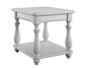 New Haven End Table in Weathered White