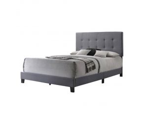 Mapes Queen Tufted Upholstered Bed in Grey