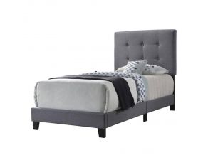 Mapes Twin Tufted Upholstered Bed in Grey