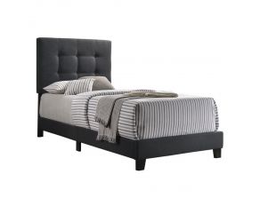 Mapes Twin Tufted Upholstered Bed in Charcoal