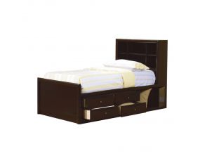 Phoenix Twin Bookcase Bed With Underbed Storage Cappuccino