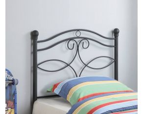 Twin Metal Headboard in Matte Black