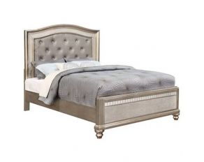 Bling Game King Panel Bed in Metallic Platinum