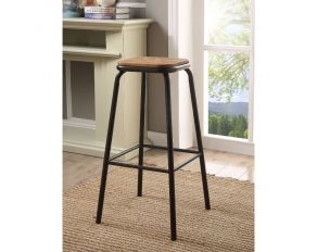 Scarus Set of 2 Bar Stools in Natural and Black