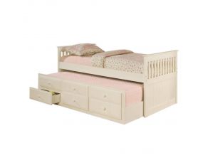 Twin Captain's Daybed With Storage Trundle in White