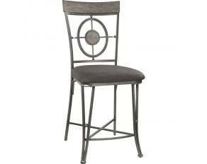 Landis Set of 2 Counter Height Chairs in Gunmetal