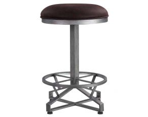 Evangeline Set of 2 Counter Height Barstools in Rustic Brown Finish