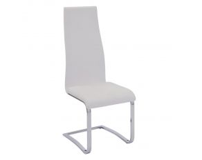 Anges High Back Dining Chairs in White And Chrome